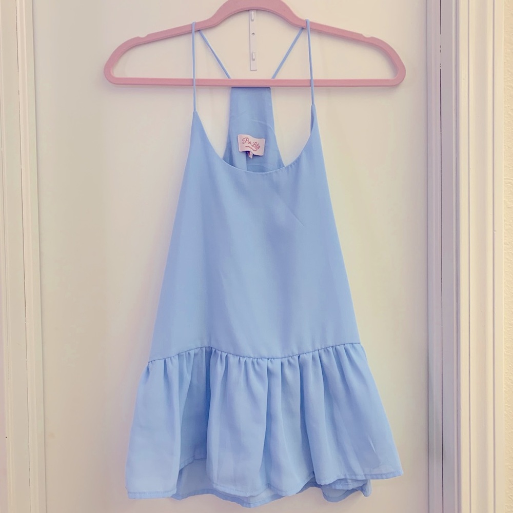 Pink Lily • Peplum Tank